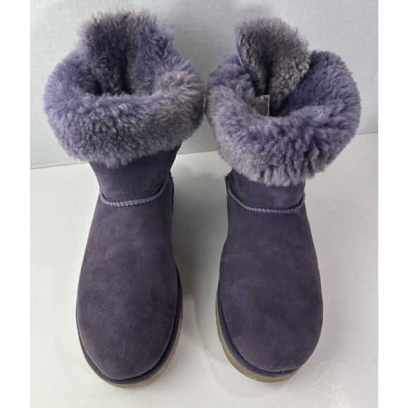 UGG Australia Bailey Bow Purple Suede Shearling Sheepskin Boots Size 10 *Flawed - Picture 13 of 13